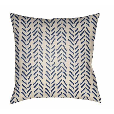 Okan 20" Square Modern Pillow plush Blue/Cream/Navy Outdoor Throw Pillow - Boutique Rugs