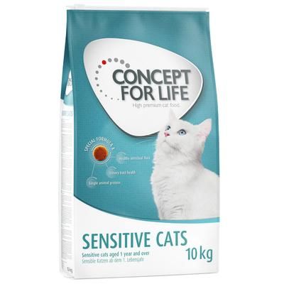 2x10kg Sensitive Cats Concept for Life Alimento secco gatti