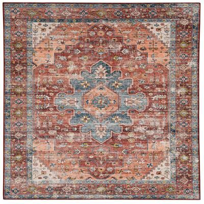 Washable Carter Rust/Ivory Rug by Linon Home Décor in Rust