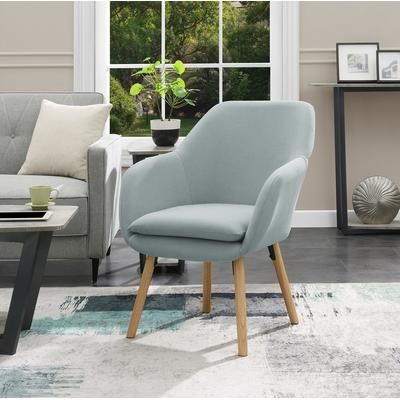 Take a Seat Charlotte Accent Chair in Sea Foam Blue Fabric - Convenience Concepts 310131FSFBE