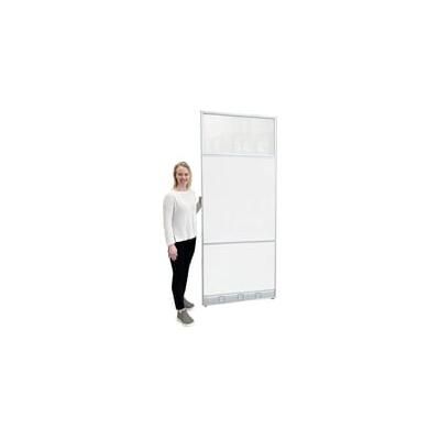 36"W x 7'H Tall White Laminate Office Panels w/Glass Window