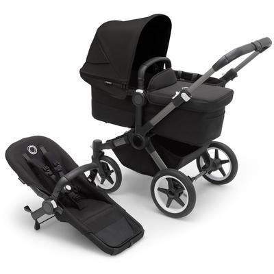 Bugaboo Donkey 5 Mono Complete Single-to-Double Stroller Bundle - Graphite / Midnight Black / Midnig