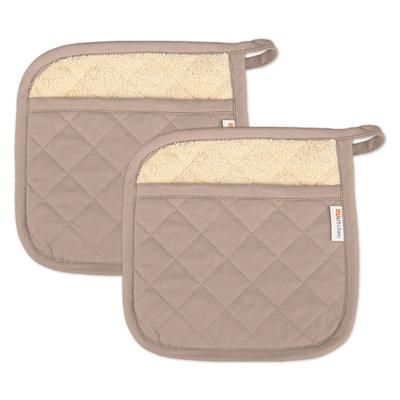 Solid Twill Potholder, Set 2 by Mu Kitchen in Beige