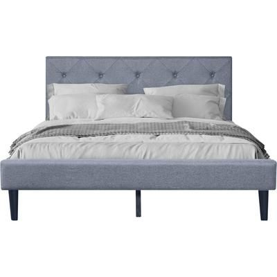 Monticello Platform Bed, Queen, Gray by Camden Isle in Grey (Size KING)