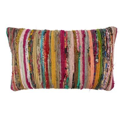 Multi-Colored Chindi Pillow Cover - Saro Lifestyle 7114.M1423BC