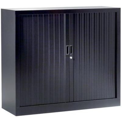 Armoire Basse À Rideaux 120 X 100 Cm 9005 Noir - Vinco