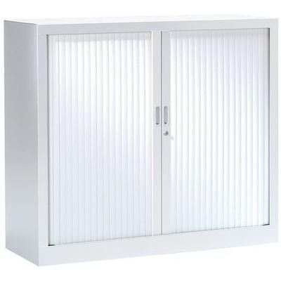 Armoire Basse À Rideaux 100 X 100 Cm 9010 Blanc - Vinco