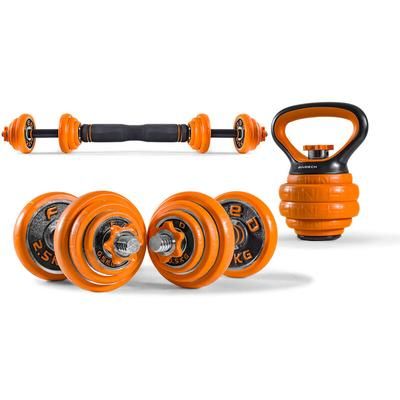 F.e.d. 4in1 - Kit di manubri, bilancieri, maniglie e kettlebell da 20kg componibile e regolabile in