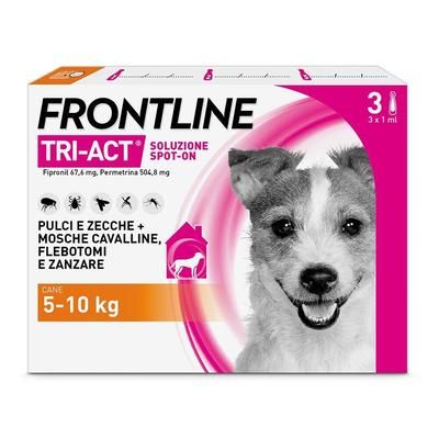 Frontline Tri-Act x3 Pipette, Antiparassitario Per Cani (5-10Kg) Contr