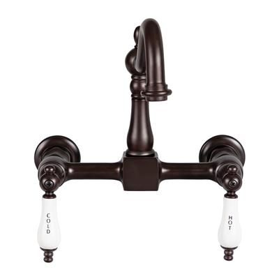 Randolph Morris Wall Mounted Bridge Utility Faucet - Porcelain Lever Handles RMK6PL-ORB