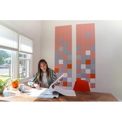 Gradient Triptych Grapefruit || Sound Dampening Pinnable Tiles