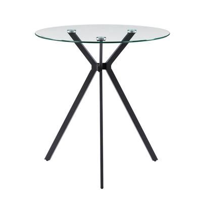 CorLiving DDW-201-T Lennox Glass Top Trestle Bistro Table - DDW-201-T