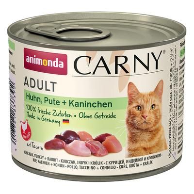 6x200g Chicken Turkey & Rabbit Adult Animonda Carny Wet Cat Food