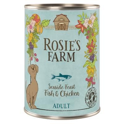 24x400g Fish & Chicken Adult Wet Dog Food Rosie's Farm