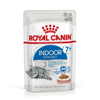 12x85g Indoor Sterilised 7+ in Gravy Royal Canin Wet Cat Food
