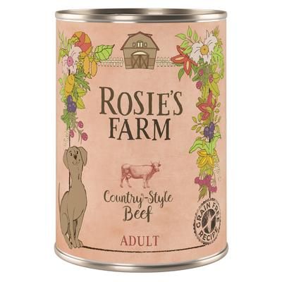 6x400g Beef Adult Wet Dog Food Rosie's Farm