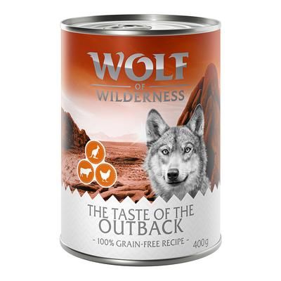 6x400g Chicken, Beef, & Kangaroo Adult Wolf of the Wilderness Wet Dog Food