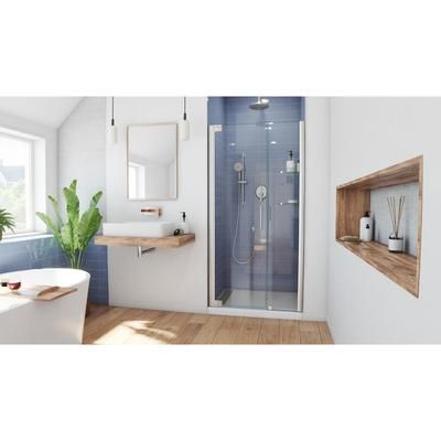 Dreamline DreamLine Elegance 47 3/4 - 49 3/4 inch W x 72 inch H Frameless Pivot Shower Door in Brushed Nickel SHDR-4147720-04