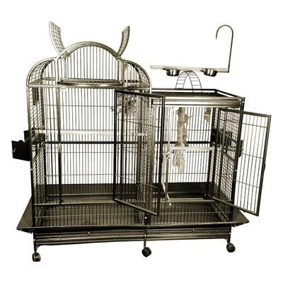 Split Level House Cage with Divider in Platinum, 42" L X 26" W X 61" H, 44 LBS