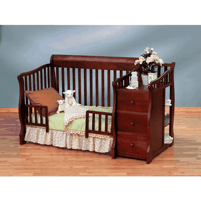 Sorelle Tuscany 4 in 1 Convertible Crib Combo in Cherry