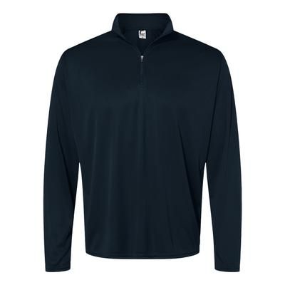 Badger Sport 5102 Quarter-Zip Pullover T-Shirt in Navy Blue size Small | Polyester BG5102