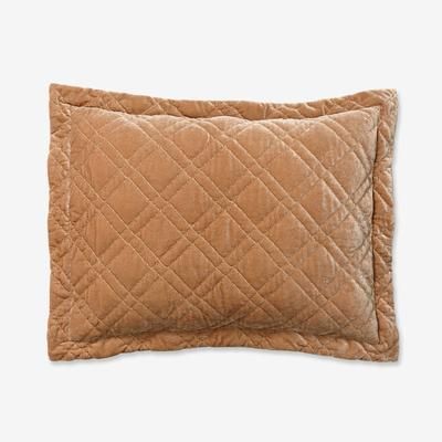 Velvet Diamond Quilted Sham by BrylaneHome in Almond (Size KING)