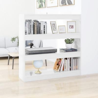 vidaXL Libreria/Divisorio Bianco Lucido 100x30x103 cm