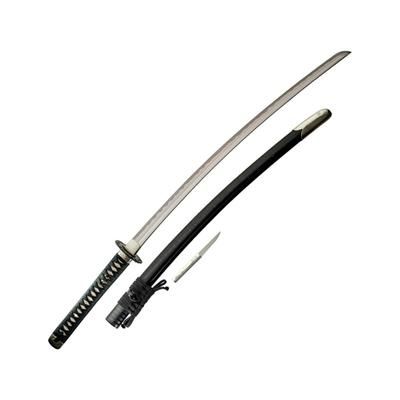 Dragon King Lone Wolf Katana Knife 28.38" forged T10 High-Speed Tool Steel blade Black wood scabbard SD-35050