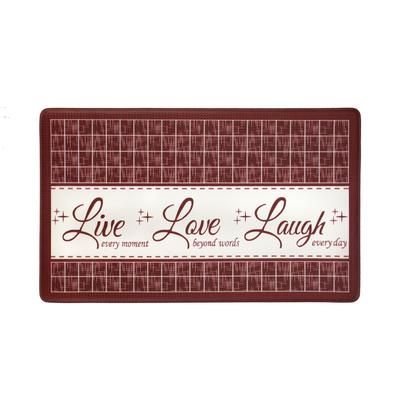 Anti Fatigue Mat Live Love Laugh by Achim Home Décor in Burgundy (Size 18 X 30)