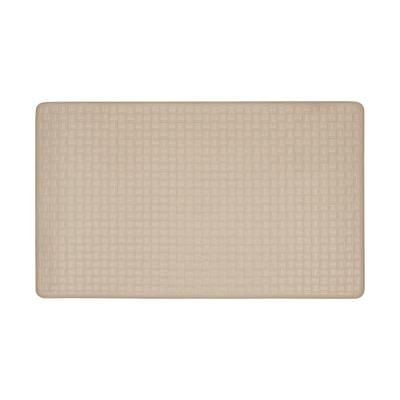 Woven Embossed Faux Leather Anti Fatigue Mat by Achim Home Décor in Tan (Size 18 X 30)