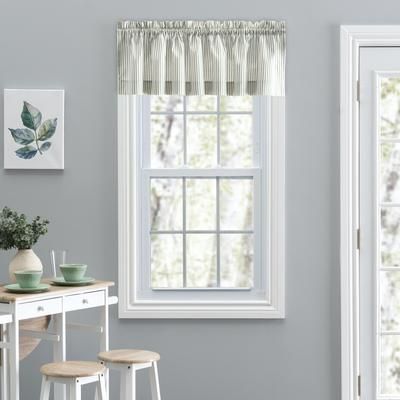 Plaza Stripe Tailored Valance by Plaza Stripe in Sage
