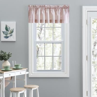 Plaza Stripe Tailored Valance by Plaza Stripe in Brick