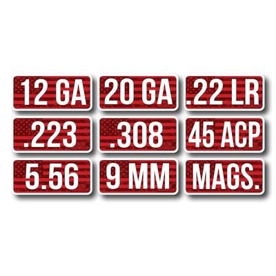 MTM Ammo Caliber Label Display With 54 Units CLD