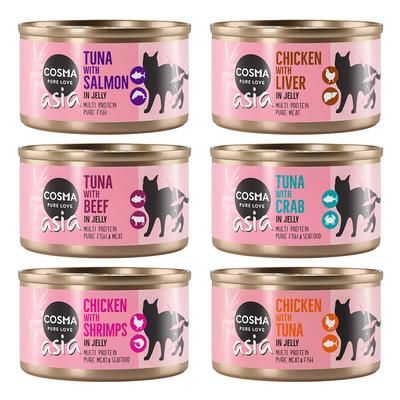 6x85g Mixed Pack in Jelly Cosma Asia Wet Cat Food