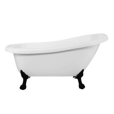 Randolph Morris Charleston Acrylic Slipper Clawfoot Tub - Rim Faucet Drillings - Lion Paw Feet RMA62SL7WLPMB