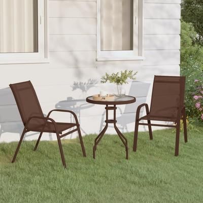 vidaXL Set da Bistrot per Giardino 3 pz Marrone