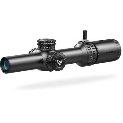 Swampfox Series LPVO Riflescope 1-6X24 30mm Tube Second Focal Plane IR Green MOA Reticle Black ARH16241-GM