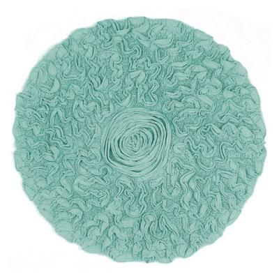 Bell Flower Round Bath Rug Collection by Home Weavers Inc in Turquoise (Size 30" ROUND)