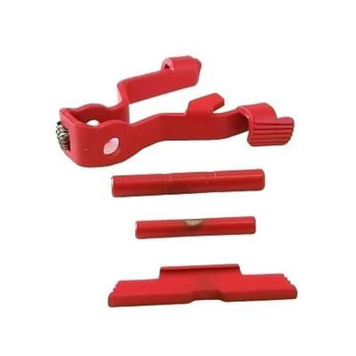 Centennial Defense Systems Extended Control Kit w/Mag Release for Gen 5 Glock Serrated 2 Pins Red 40356