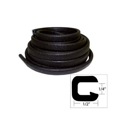 TACO Marine Flexible Vinyl Trim - 1/4" Opening x 1/2"W x 25'L - Black V30-1008B25-1