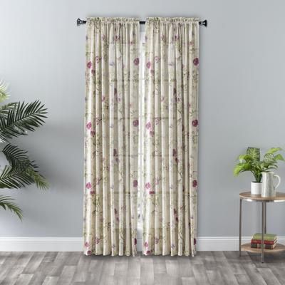 Wide Width Balmoral Tailored Panel by Ellis Curtains in Lilac (Size 48" W 84" L)