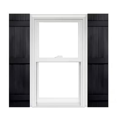 Homeside 4 Board and Batten Joined Vinyl Shutters (1 Pair) 14-1/2 Inch x 59 Inch - 050 Black
