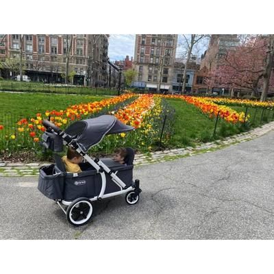 Pronto One (2 Seater) Stroller Wagon - White Frame / Dark Teal