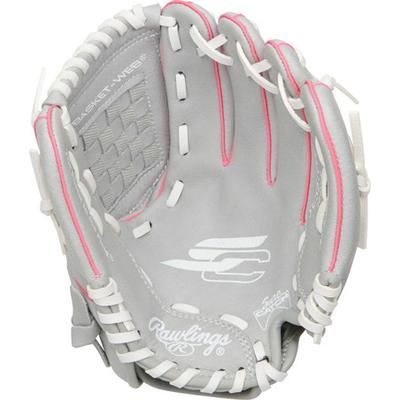 Rawlings Sure Catch 10" Youth Fastpitch Softball Glove - Right Hand Throw Gray/Pink