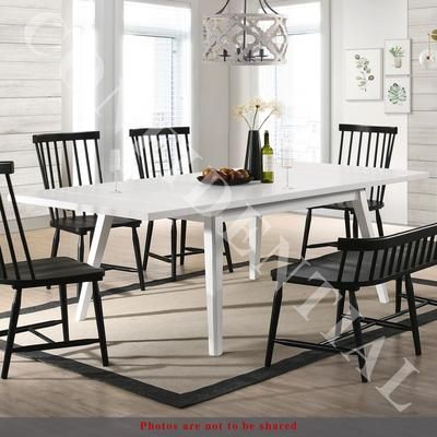 Farmhouse Rectangular Leg Table - White In Porcelain White & Royal Black Finish - Liberty Furniture 224-T4288-W