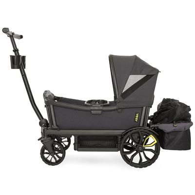 Veer Cruiser (2 Seater) Stroller Wagon + Canopy + Basket Bundle - Grey / Grey