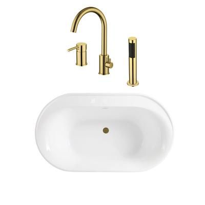 Randolph Morris Speare 66 Inch Acrylic Double Ended Freestanding Tub Package RMBP104-66-BBF