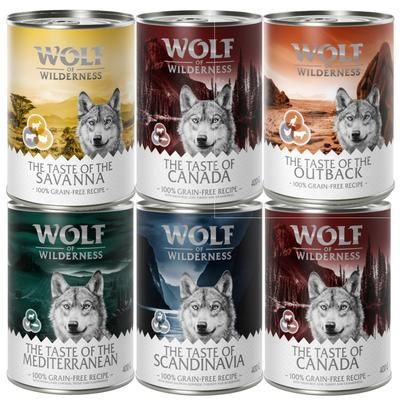 24x400g Adult Mixed Pack 4 Varieties The Taste of Wolf of Wilderness Wet Dog Food