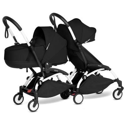 Babyzen YOYO Connect Double Stroller Bassinet / 6+ Bundle - White / Black