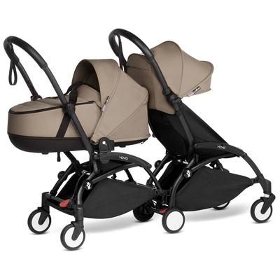 Babyzen YOYO Connect Double Stroller Bassinet / 6+ Bundle - Black / Taupe
